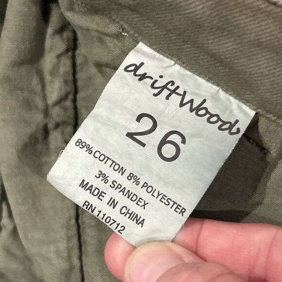 Driftwood Connie Shorts Womens 26 Green Floral Embroidered Pockets - Picture 4 of 12